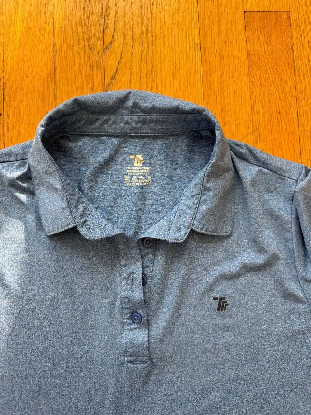 TRR Heathered Blue Performance Golf Polo Shirt